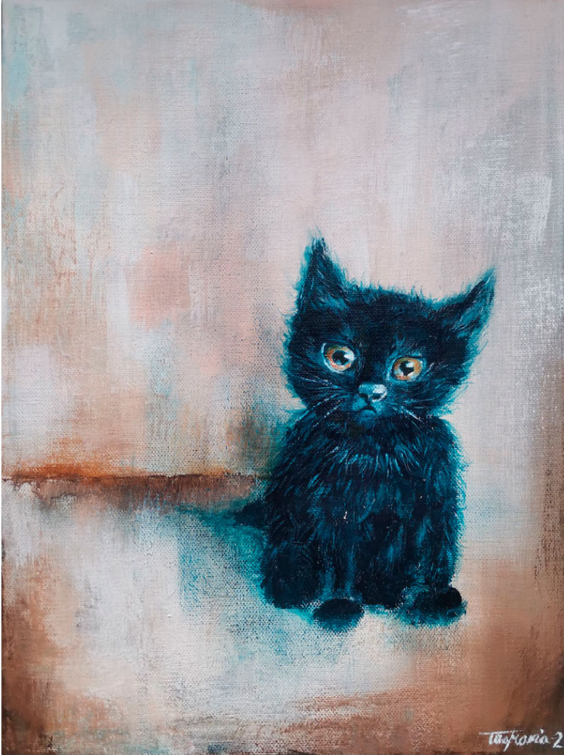 Tiny Kitten Blue, Kankaalle